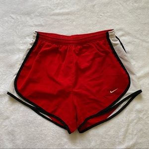 Nike Women’s Dri-fit Athletic Shorts, Red and White